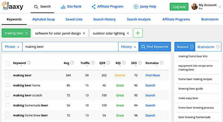 Jaaxy Layout Platform Jaaxy Vs SEMrush